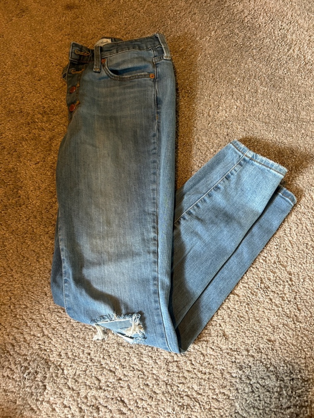 Universal Thread Light Blue Boyfriend Jeans with Distressed Hem